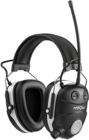 Mpow AM/FM Radio Hearing Protector, Ear Protection with Bluetooth Technology, NRR 29dB, Comfortable Noise Reduction Safety Ear Muffs for Lawn Mowing, Landscaping,Snowblowing(Carrying Bag Included)