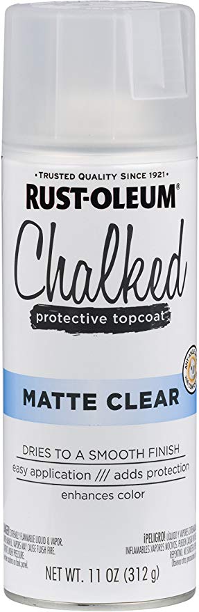 Rust-Oleum 302599 Chalked Sealer/Wax Topcoat Spray Paint, 11 oz, Clear