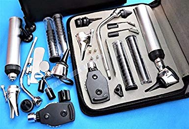 NEW PREMIUM "CYNAMED BRAND " 3.2V Bright White LED OTOSCOPE SET includes DISPOSABLE SPECULA ADAPTOR and 3 sizes of reuseable specula plus Zippered Leathette Case 3 FREE REPLACEMENT BULBS