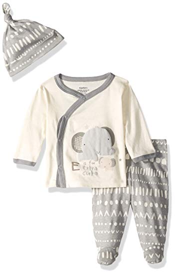 Gerber Baby Boys' 3-Piece Shirt, Footed Pant and Cap Set