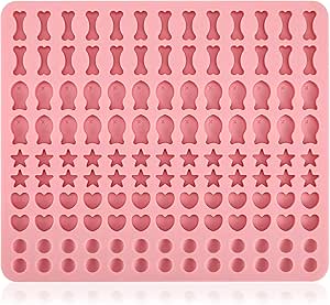 FANTESI Silicone Baking Mat Dog Biscuits Baking Mould 130 Grid Silicone Mat Baking Mould for Dog Biscuits - Baking Mat Dog Biscuits Baking Mould (5 Shapes in 1)