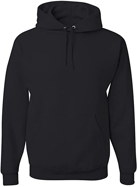 Jerzees Mens Black Adult Pullover Hooded Sweatshirt - Xsizes