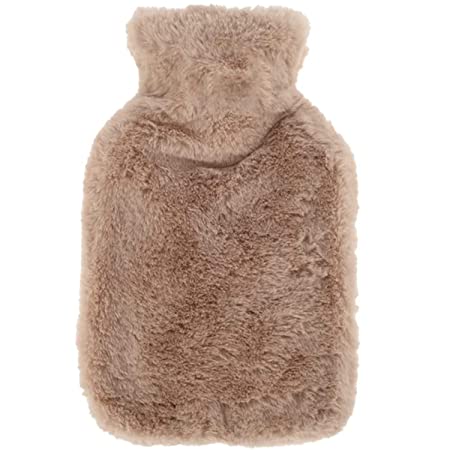 Wärmflasche,Wärmflasche mit bezug,Wärmeflasche,2L groß Wärmeflasche,Premium Naturkautschuk Bettflasche,Sicher und Langlebig Wärmeflasche für Familie - Dunkles Braun