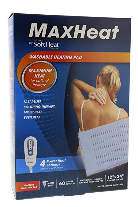 SoftHeat MaxHeat Washable Heating Pad 12" x 24" X-Large Size Pad