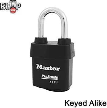 Master Lock - One (1) High Security Pro Series Padlock 6121NKALF w/BumpStop Technology