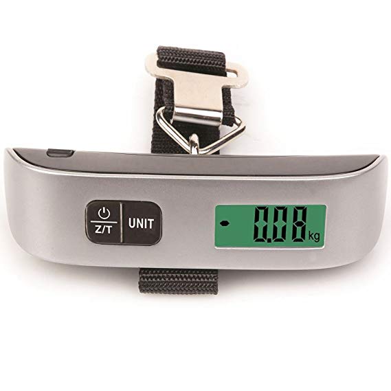 Digital Luggage Weighing Scale, 50kg Portable Electronic Suitcase Weigher for Travel with Backlit