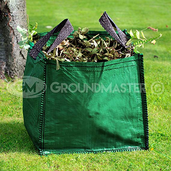 GroundMaster 120L Garden Waste Bags - Heavy Duty Large Refuse Sacks with Handles (10)