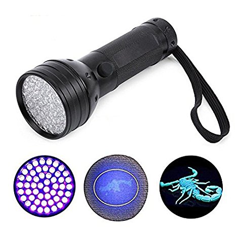 NewVan Tech UV Ultraviolet Flashlight Blacklight, 51 LED 395 nM Handheld Portable Black light Pet Urine and Stain Detector Flashlights