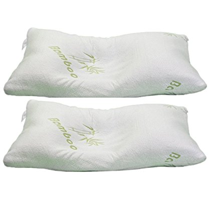 HOTEL MEMORY FOAM BAMBOO PILLOW QUEEN AND KING SIZES (SET OF 2 KING PILLOWS))