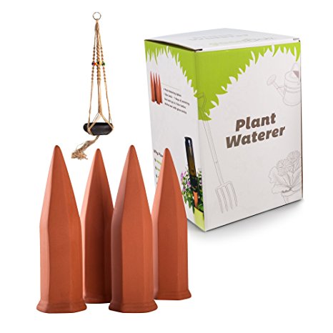 Watering Spikes 4 Pcs With FREE Plant Hanger for Indoor & Outdoor