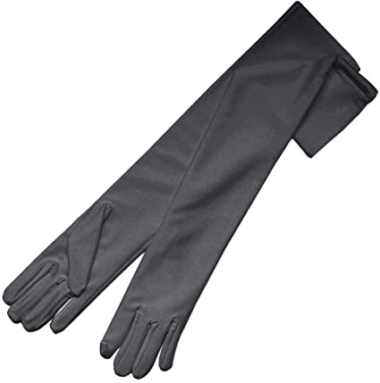 ZAZA BRIDAL 19.5" Long 4-Way Stretch Matte Satin Dress Gloves 12BL