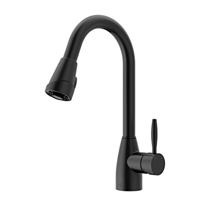 VIGO Graham Single Handle Pull-Down Spray Kitchen Faucet, Matte Black