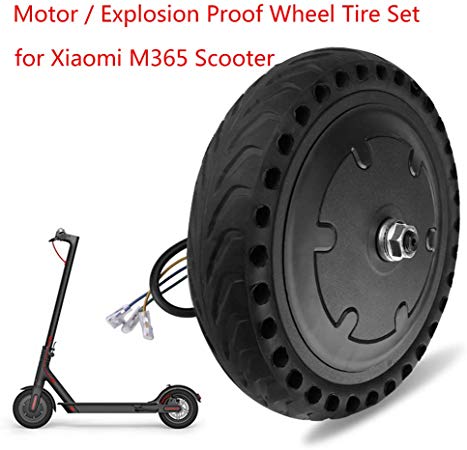 Goolsky Motor and Explosion Proof Honeycomb Structure Anti-Skid Wheel Tire Set for Xiaomi M365 Electric Scooter