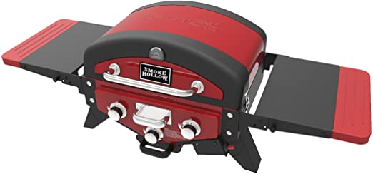 Smoke Hollow Vector 3-Burner Tabletop Propane Gas Grill w/Smoke Tray and Folding Side Tables