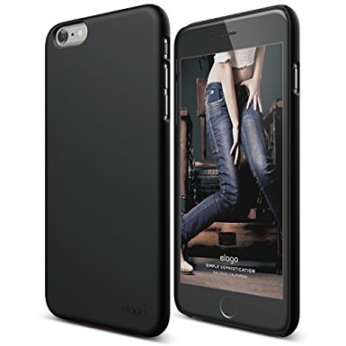 iPhone 6S Plus Case, elago [Slim Fit 2][Soft Feel Black] - [Light][Minimalistic][True Fit] - for iPhone 6/6S