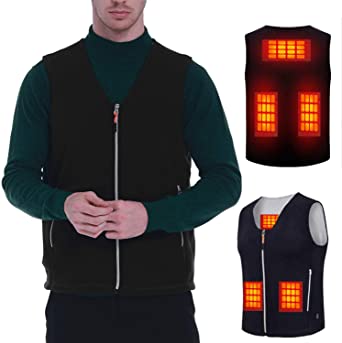 Heated Vest, Washable USB Charging Electric Heated Jacket (NO Power Bank)