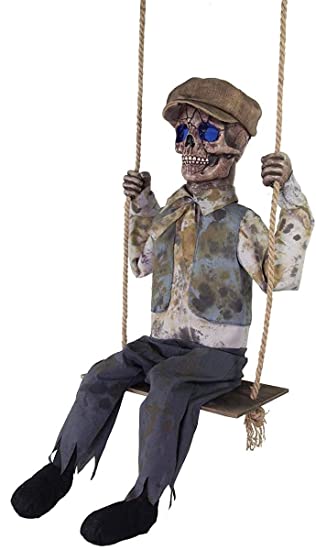 M Swinging Skeletal Boy Halloween Prop