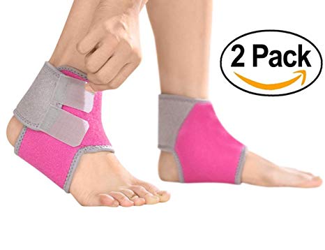 Ankle Brace Support for Kids Breathable Non-slip Adjustable Compression Socks Ankle Tendo Foot Support Sleeve Stabilizer Wrap Guard for Running Basketball Dance Ankle Sprain Injuries Relief Joint Pain
