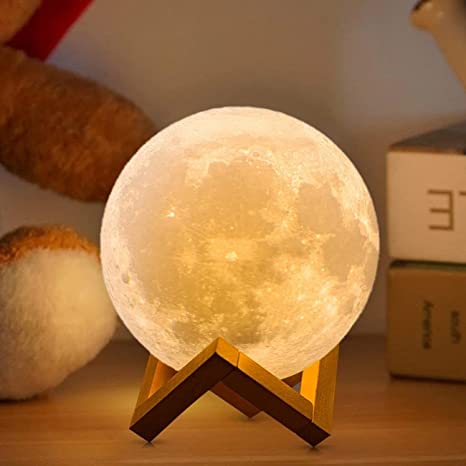 CPLA Moon Lamp Large Moon Light 3D Printed Moon Lamp 7.9 Inch 16 Colors Moon Night Light for Kids Moon Lamp for Bedrooms Moon Led Light Moon Luna Lamp Moon Lamp Moon Light Ball Lamp Kids Night Light