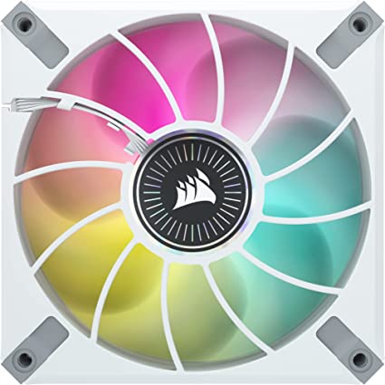 CORSAIR ML120 RGB Elite, 120mm Magnetic Levitation RGB Fan with AirGuide, Single Pack - White Frame