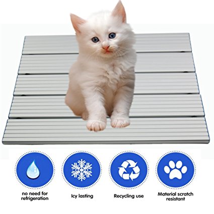 RIOGOO Pet Cooling Pad, Self Dog Cooling Mat. Aluminum Alloy Foldable Cooling Mat for Dogs and Cats