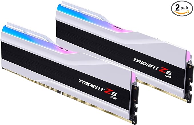 G.SKILL Trident Z5 RGB Series (Intel XMP 3.0) DDR5 RAM 32GB (2x16GB) 6000MT/s CL36-36-36-96 1.35V Desktop Computer Memory UDIMM - Matte White (F5-6000J3636F16GX2-TZ5RW)