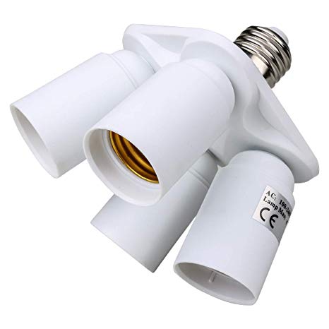 Toplimit 4 in 1 Standard Light Bulb Lamp Socket Adapter Splitter