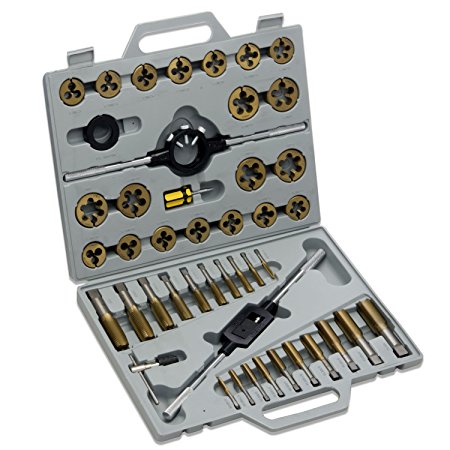 Neiko 00916A SAE Pro-Grade Large-Diameter Titanium Tap & Die Set (45 Piece)