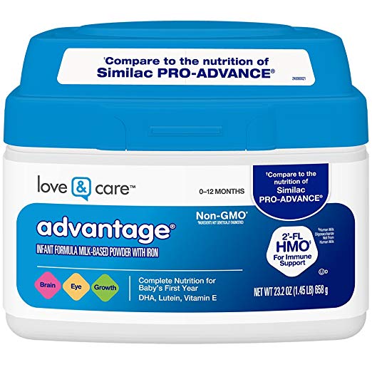 Love & Care Advantage Infant Formula Milk-Based Powder with Iron Non-GMO, 23.2 Ounce