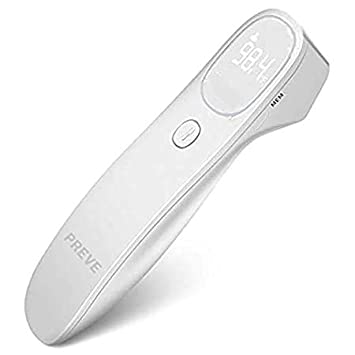 PREVE Deluxe No Touch Forehead Thermometer for Fever - Medical Infrared Non-Contact Forehead Thermometer for Baby Kids Infants and Adults