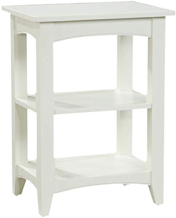 Shaker Cottage End Table with 2 Shelves, Ivory