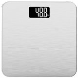 Smart Weigh 400lb180kg Electronic Bathroom Scale in Tempered Glass with Advanced Step-On Technology Silver