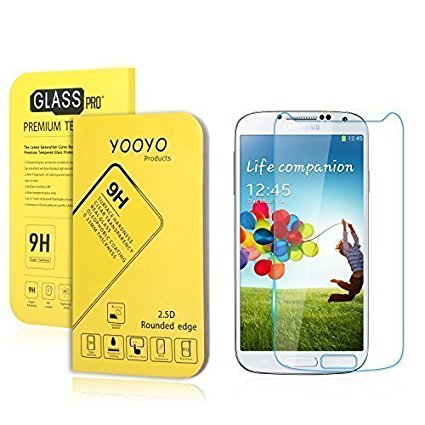 Galaxy S4 Screen Protector, Yooyo™ 0.33mm Tempered Glass Crystal Clear | Slim | Anti Finger Print | Scratch Proof and Light weight Screen Protector for Samsung Galaxy S4, I9500