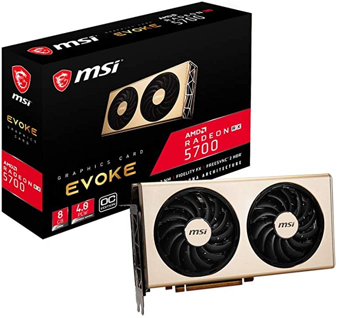 MSI Gaming Radeon Rx 5700 Boost Clock: 1750 MHz 256-bit 8GB GDDR6 DP/HDMI Dual Torx 3.0 Fans Crossfire Navi Architecture Graphics Card (RX 5700 Evoke OC)