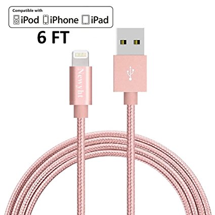 Newyht Lightning Cable / iPhone Charging Charger Cable (6ft) for Phone X, 8, 8 Plus, 7, 7 Plus, 6s, 6s Plus, 6, 6 Plus, SE 5s 5c 5, iPad Air 2 Pro, iPad mini 2 3 4, iPad 4th Gen 1 Pack