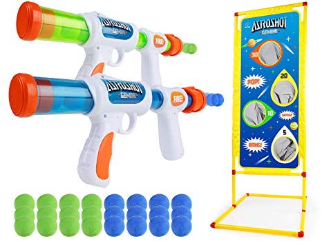 USA Toyz Astroshot Gemini Shooting Games - Foam Ball Popper Guns and Shooting Targets, Toy Guns for Kids 2pk with 24 Foam Balls