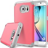 Galaxy S6 Edge case S6 Edge case E LV SHOCK PROOF DEFENDER Slim Case Cover - Ultimate protection for Samsung Galaxy S6 Edge RED MELON  GREY