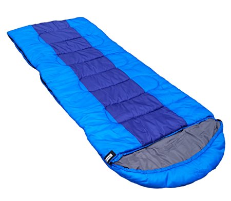 OutdoorsmanLab Sleeping Bag (32F) Lightweight For Camping, Backpacking, Travel- Kids Men Women Cold Weather 3-4 Season Ultralight Compact Packable bag with Compression Sack