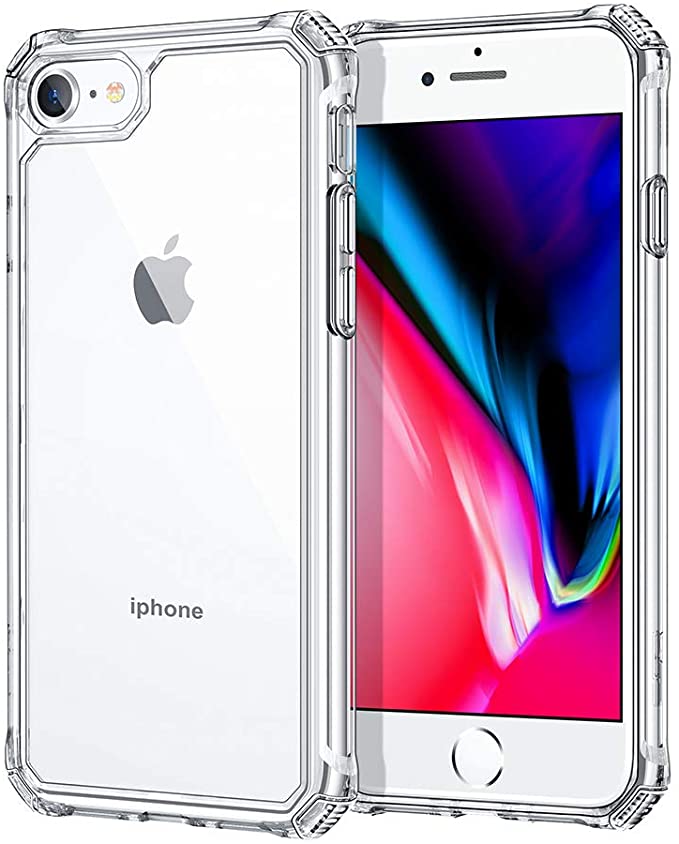 ESR Air Armor Designed for iPhone 8 Case [Shock-Absorbing] [Scratch-Resistant] [Military Grade Protection] Hard Polycarbonate   Flexible Polymer Frame, for iPhone 8, Clear