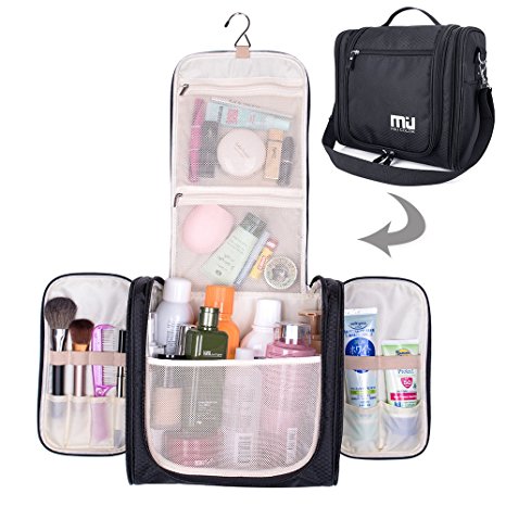 MIU COLOR Waterproof Hanging Toiletry Kit, Portable Travel Organizer Cosmetic Toiletry Bag for Bathroom Accessories and Personal Items, Makeup, and Shaving Kits