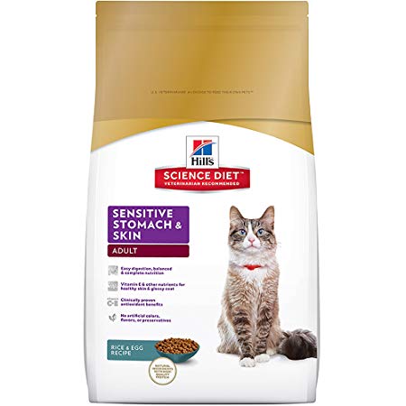 Hill's Science Diet Adult Cat Sensitive Stomach & Skin Dry Food 3.17kg/7-Pound bag