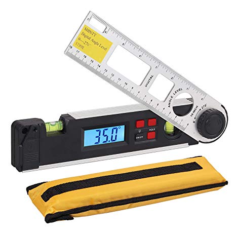 Neoteck Digital Inclinometer Protractor 0~270°, Backlight Angle Finder Ruler with Data Hold Function | Horizontal and Vertical Bubble Level