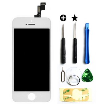 For iPhone 5S Full Set LCD Screen Replacement Digitizer Assembly Display Touch Panel with Tools White