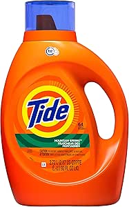 Tide HE Turbo Clean Ultra Liquid Laundry Detergent, Mountain Spring, 64 loads, 92 fl oz