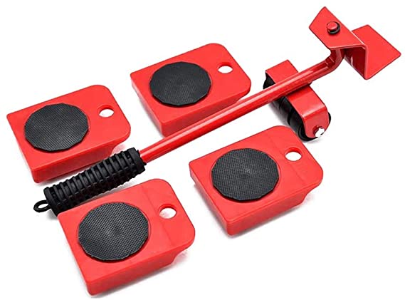 Moving Device Portable Heavy Lifting Device Furniture Moving Device Mover Transport Set Moving System/Lifting Tool, Heavy Lifting and Gliding Lever (Red)