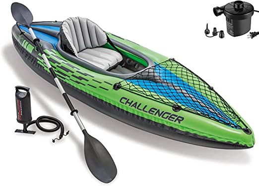 Intex Challenger Kayak, Inflatable Kayak Set with Aluminum Oars and High Output Air-Pump