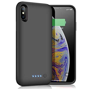 Battery Case for iPhone X/XS/10, 6500mAh Upgraded Rechargeable Charger Case Portable Extended Charging Case for iPhone Xs Protective Phone Backup Battery Pack for iPhone X/10 (5.8 inch), Black