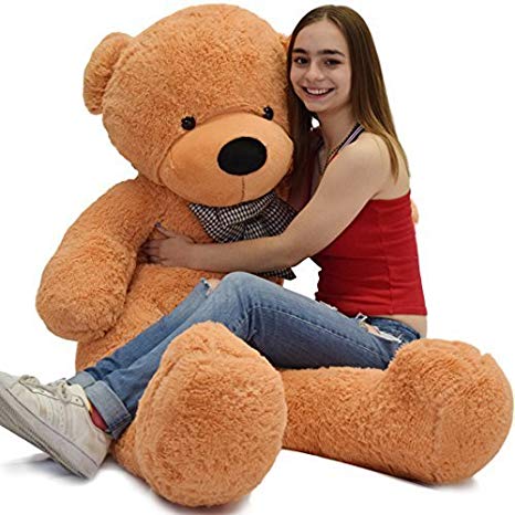 WOWMAX 4 Foot Light Brown Giant Huge Teddy Bear Cuddly Stuffed Plush Animals Teddy Bear Toy Doll 47"