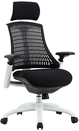 VIVA OFFICE High Back Ergonomic Nylon Base Office Chair with Adjustable Armrest, Black