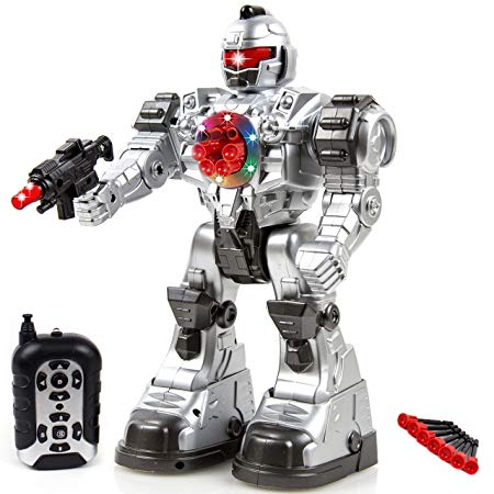 Toysery Remote Control Robot Police Toy for Kids Boys Girls with Flashing Lights and Robot Sounds